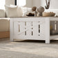 31.5" Square Coffee Table, Farmhouse 2-Tier Center Table for Living Room, Distressed Oak and Brown