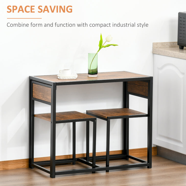 Industrial 3-Piece Dining Set for 2