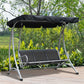 3-Seater Outdoor Swing Chair Bench with Adjustable Canopy, Black