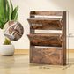 Narrow Shoe Storage Cabinet Farmhouse Shoe Cabinet with 3 Flip Drawers Adjustable Shelves for Entryway Rustic Brown