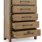 Ridgester - Five Drawer Chest - Light Brown