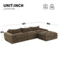 Modular Sectional Sofa with High-Density Foam and Pocket Springs, Oversized Compressed Sofa for Living Room, 116" L x 72" W x 28" H, Brown