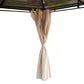 10' x 12' Outdoor Hardtop Gazebo with Polycarbonate Panel Roof, Garden Deluxe Pavilion Canopy BBQ Sunshade Shelter with Removable Curtains