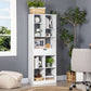 Tall Bookshelf with Drawer, Freestanding Bookcase for Bedroom, Living Room, Home Office, White