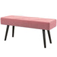 39 Inches Upholstered Bedroom Bench, Modern End of Bed Bench with Steel Legs, Pink