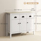 Sideboard Buffet Cabinet, 40" Kitchen Coffee Bar Cabinet with 3 Drawers and 2 Adjustable Shelves, White