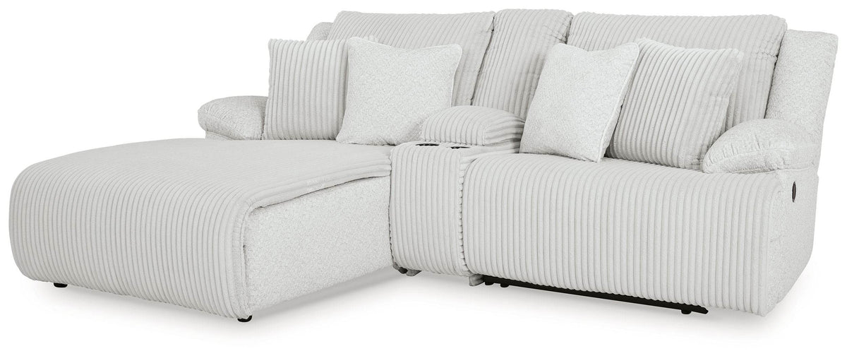 Top Tier - 3-Piece Reclining Sectional Sofa Laf Press Back Chaise - Fabric - Alloy