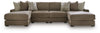 Camellia-Court - 4-Piece Double Chaise Sectional - Coffee