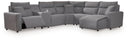 6 Pc. Power Reclining Sectional With RAF Press Back Power Chaise And Сonsole