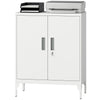 Locking Storage Filing Cabinet with Doors - White