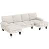 U-Shaped Sectional Sofa with Double Chaise - Beige