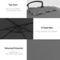 3(m) patio offset umbrella, with Cross Base - Dark Grey