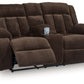 Free Wake - Double Relcining Power Loveseat With Console - Chocolate
