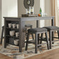 Caitbrook - Rectangular Dining Room Counter Table - Gray