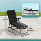 Folding Outdoor Lounge Chair with Cushion, Adjustable Backrest, Reclining Patio Garden Chair with Footrest, Black