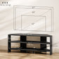Corner TV Stand for 47" TV with Open Shelves - Black