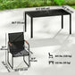 7 Pieces Outdoor Dining Set for 6, Glass Patio Table and Chairs with Decorative Armrests, All Weather Mesh, Black