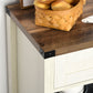 Rustic Barn Door Storage Cabinet Modern Farmhouse Buffet Sideboard for Kitchen and Dining Room White