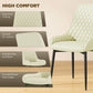 Set of 4 Upholstered Kitchen Chairs, Modern Dining Chairs with Diamond Tufting and Steel Legs for Dining Room, Cream White