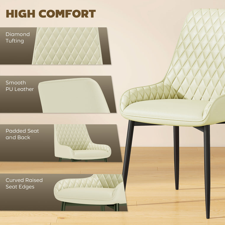 Tufted Upholstered Dining Chairs Set of 4