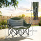 Portable Camp Chair, Double Camping Chair with Cup Holders and Carry Bag, Support 551 lbs, Dark Green