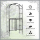 7' Metal Garden Arbor Arch with Scrollwork Doors