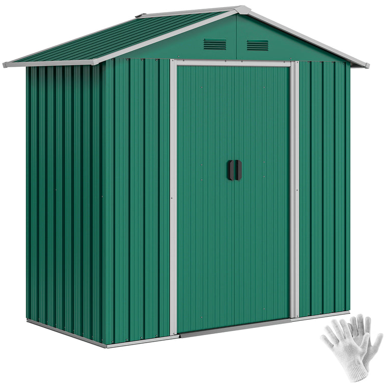 6.5' x 3.5' Storage Shed with Double Sliding Doors and Vents