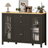 Buffet Sideboard with 2 Drawers & Glass Doors
