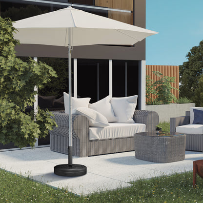 40lb Black Concrete Umbrella Base with Rattan Effect