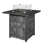 Propane Fire Pit Table, 28 Inch Gas Fire Pit with Explosion-Proof Net and Glass Wind Guard, Gas Tank Holder