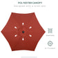 6.6FT Patio Umbrella, Outdoor Parasol with 6 Solid Ribs, Wine Red