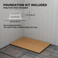 7' x 4' Galvanised Steel Garden Shed, with Foundation Kit - Green