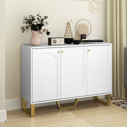 3-Door Sideboard Buffet Cabinet with Storage - White