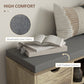 Upholstered Shoe Storage Bench w/ Seat, Entrance Bench w/ Drawer Open Shelves and Pocket for Hallway, Grey
