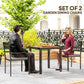 2 Piece Outdoor Dining Chairs with Aluminum Frame, Soft Cushion, for Deck, Garden, Balcony, Poolside, Grey