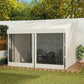 10' x 10' Wall Pergola, Outdoor Gazebo with 2 Curtains and 2 Nettings, UV Resistant, for Patio, Deck, Beige