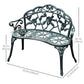 40" Outdoor Garden Bench, Cast Aluminum Antique Rose Style Patio Garden Park Loveseat Bench for Backyard, Porch, Balcony, Lawn, Green
