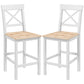 Counter Height Stools Set of 2, Farmhouse Bar Stools with Backs, Solid Wood Counter Stools for Kitchen Island