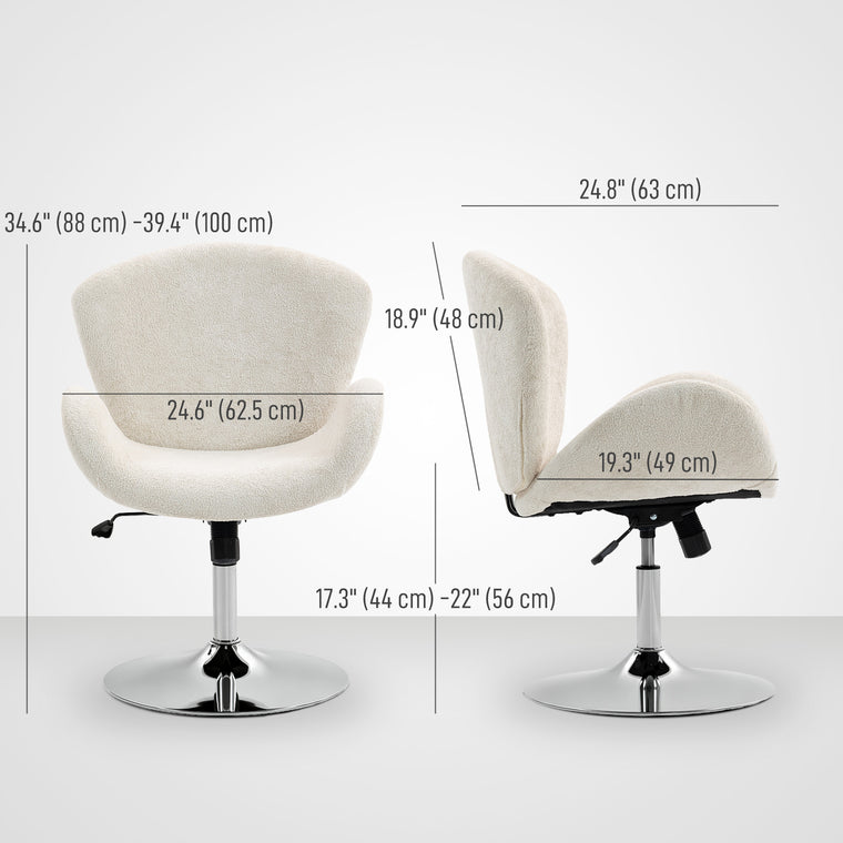 Velvet Swivel Office Chair with Bucket Seat