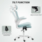 Ergonomic Office Chair, Mesh Desk Chair with Adjustable Headrest, Lumbar Support and Height, Tilt Function, Light Green