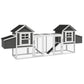 123" Extra Large Chicken Coop Wooden Poultry House Rabbit Hutch Hen Backyard with Run Ramps and Nesting Boxes, Grey