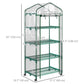 27" x 20" x 65" Portable Greenhouse with 4 Tier Shelves and Wheels, Outdoor Hot House Plant Flower Greenhouse, Steel Frame, Plastic Cover, Clear