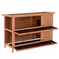 54"L 2-Story Large Rabbit Hutch Bunny Cage Wooden Pet House Small Animal Habitat with Lockable Doors, No Leak Tray and Waterproof Roof for Outdoor/Indoor Orange