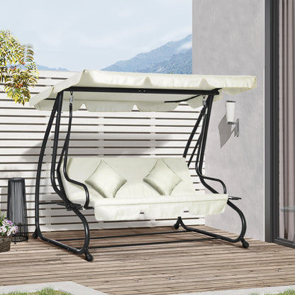 Convertible Patio Swing Chair with Canopy and Pillow
