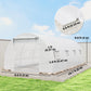 Walk-in Tunnel Greenhouse with 2 Support Rods, Mesh Door, Plant Hot House with PE Cover, 20'x10'x7', White