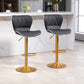 Counter Height Bar Stools Set of 2, Adjustable Height Bar Chairs with Swivel Seat, PU Leather Upholstery