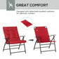 Set of 2 Outdoor Folding Chairs with Adjustable Backrest, Padded Camping Chairs for Outdoor Events, Grey
