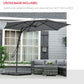 10ft Cantilever Patio Umbrella Offset Parasol with Crank Handle, Cross Base for Garden, Deck, Dark Grey