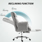 High Back Office Chair, Reclining Desk Chair with Footrest, Swivel Base, Rolling Wheels, Light Grey