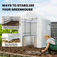Greenhouse with Raised Garden Bed, Galvanized Metal Planter Box with PE Cover, Roll Up Door, 56" x 56" x 75", White